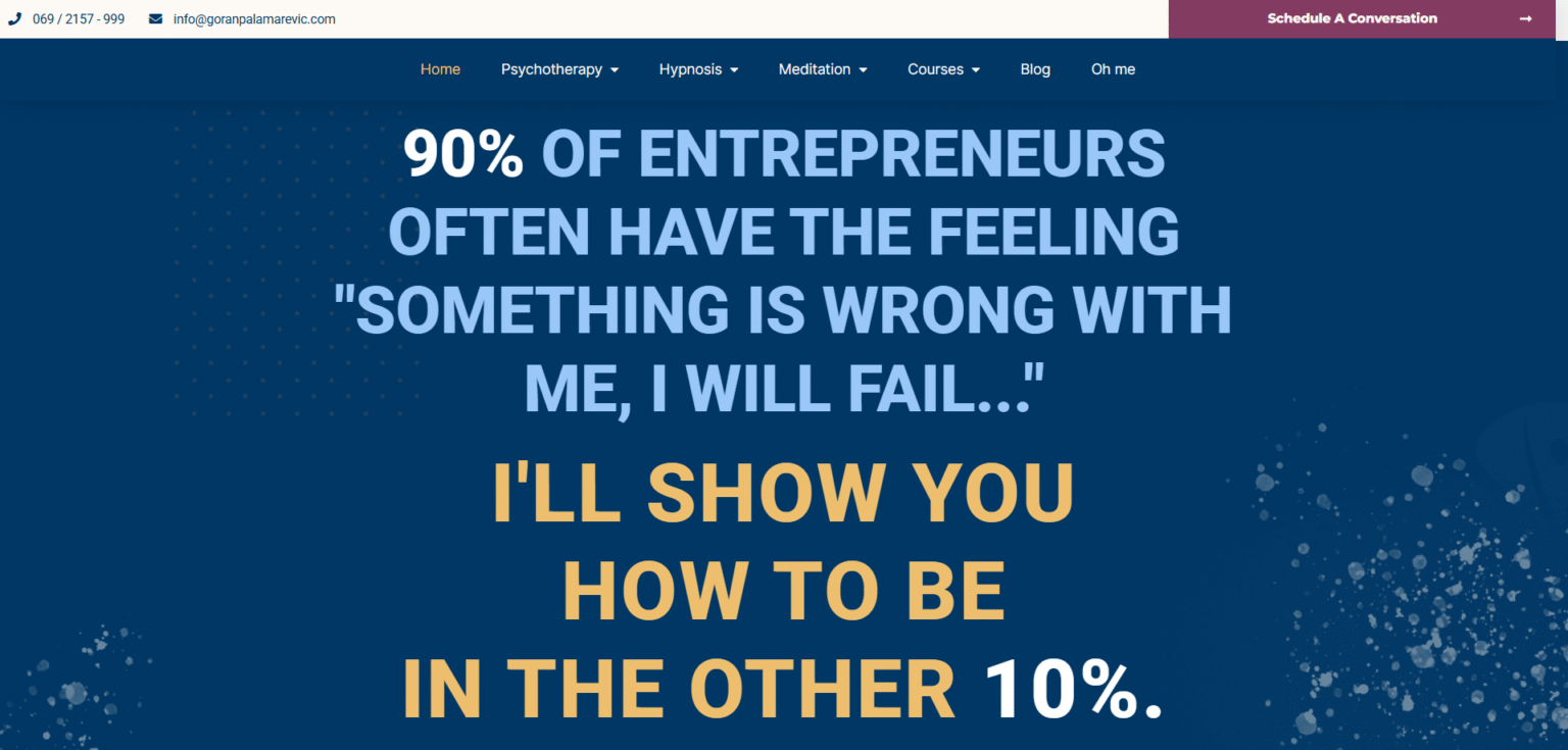 Psychotherapy website design and development