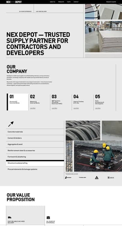 Construction Material Web Design Agency